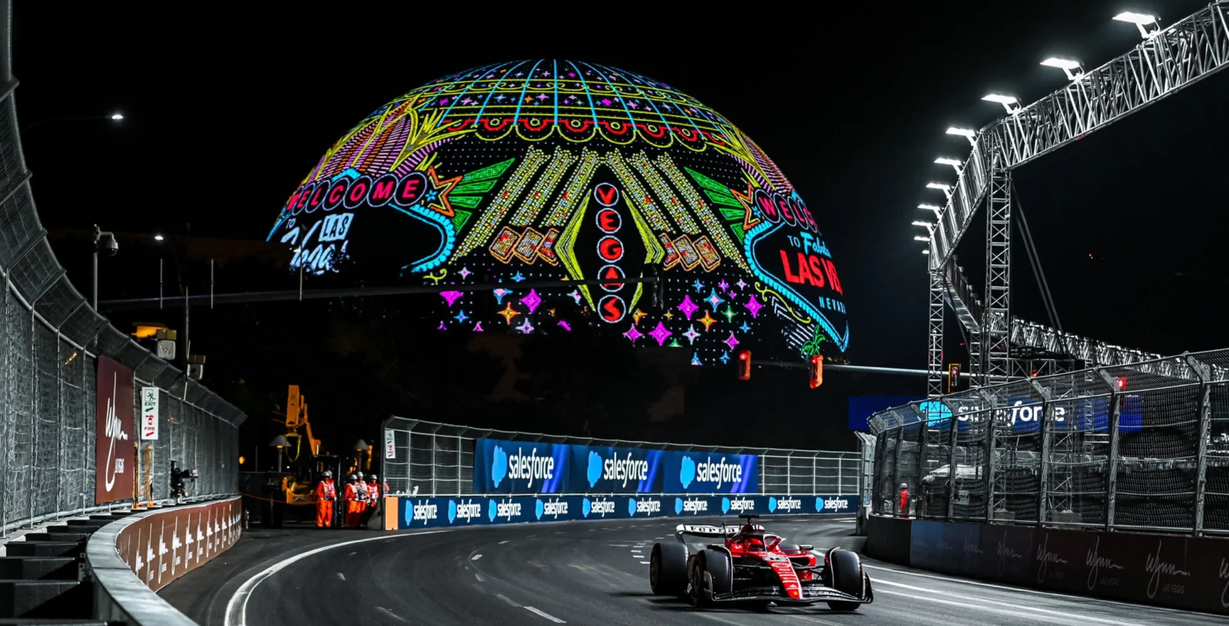 The Las Vegas GP Experience Formula 1 car racing at night